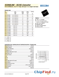 Datasheet REC15-1212DRWB производства Recom